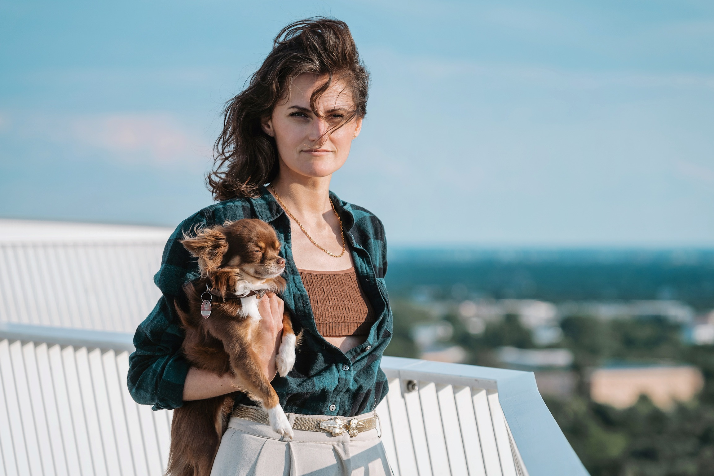 janine junk, graphic designer from berlin with her dog
